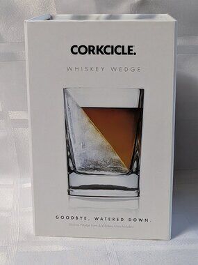 CORKCICLE WHISKEY WEDGE 9 OZ BAR BARWARE DRINK GLASS - GOODBYE WATER DOWN